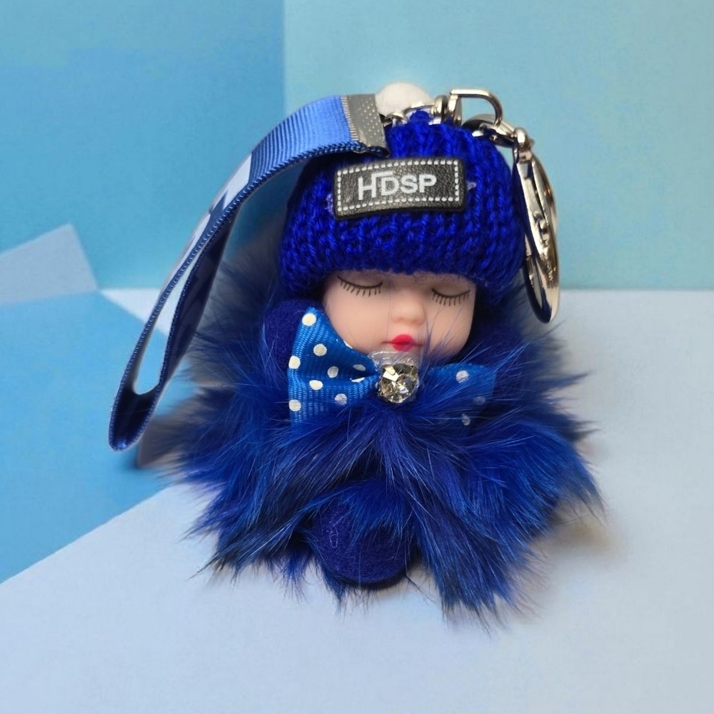 Sleeping Baby Fuzzy Keychain - Picture 1 of 2